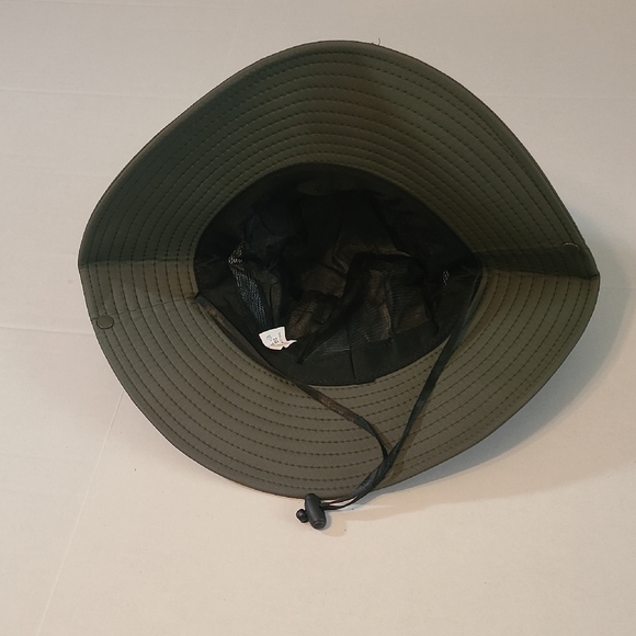 Olive Green Sun Hat with Black Mesh Band NIB 14.76 x 10 x .59 Inch - Picture 5 of 8